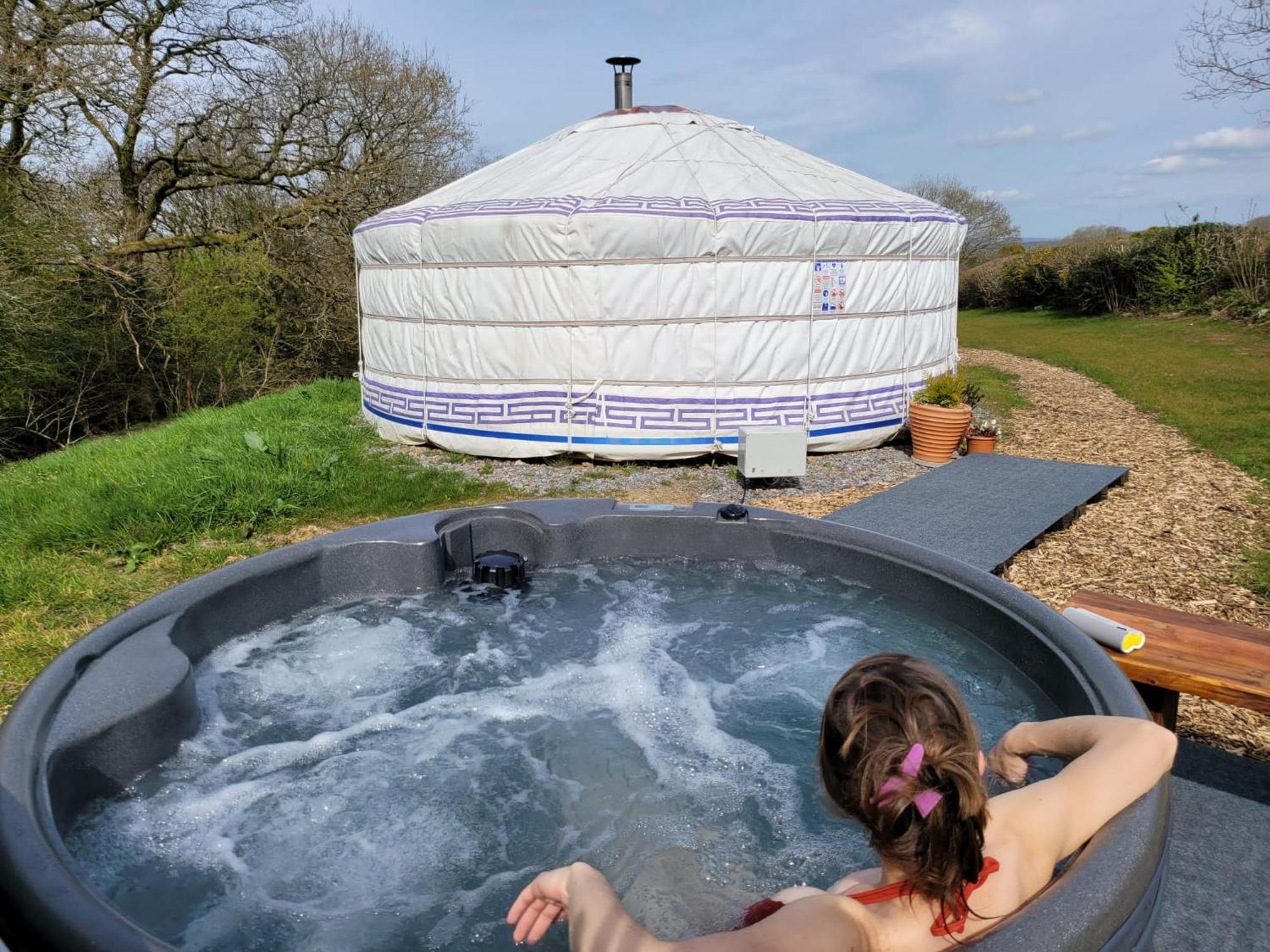 Gilfach Gower Farm Luxury Yurt With Hot Tub Hotel Ammanford Exterior foto